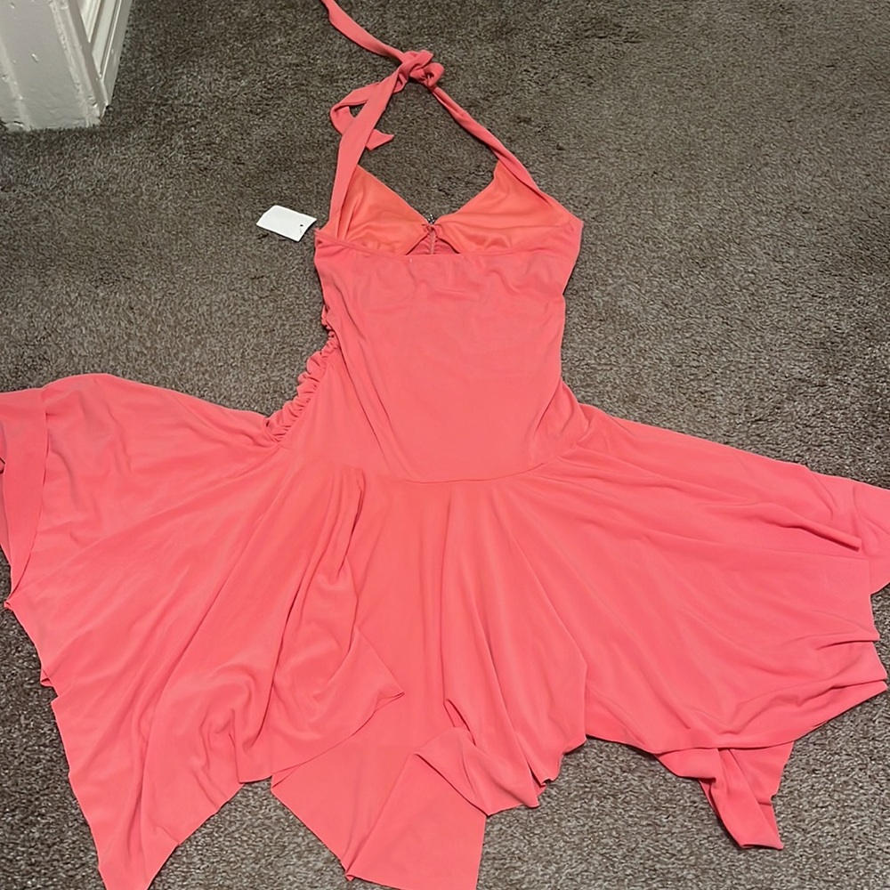 Disco 70s Coral Spring Dress - Picture 5 of 6